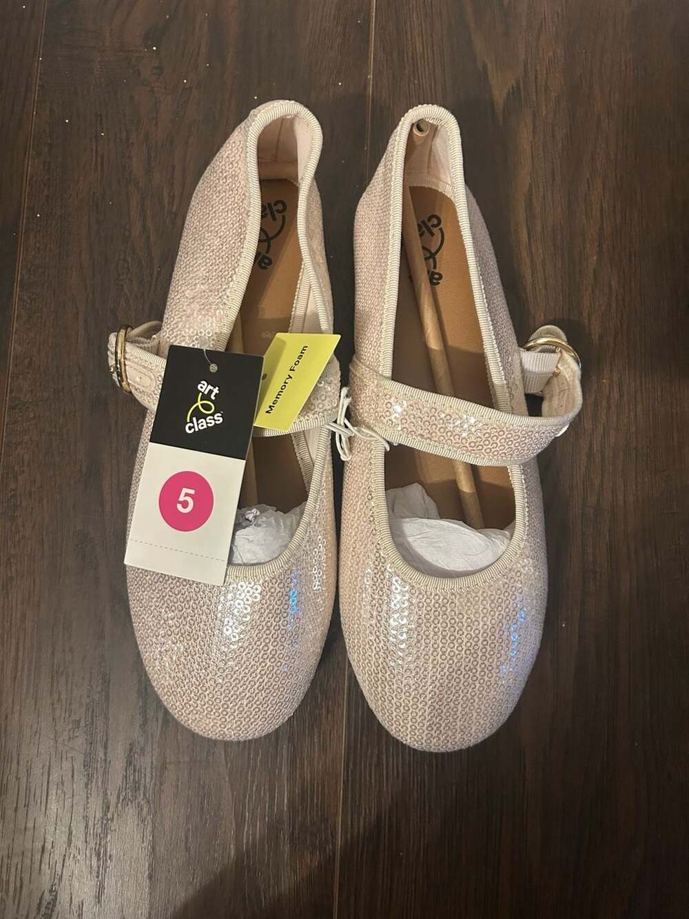 Art Class Girls Sequin Mary Jane Flats Size 5